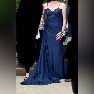Stunning Navy Blue Prom Dress